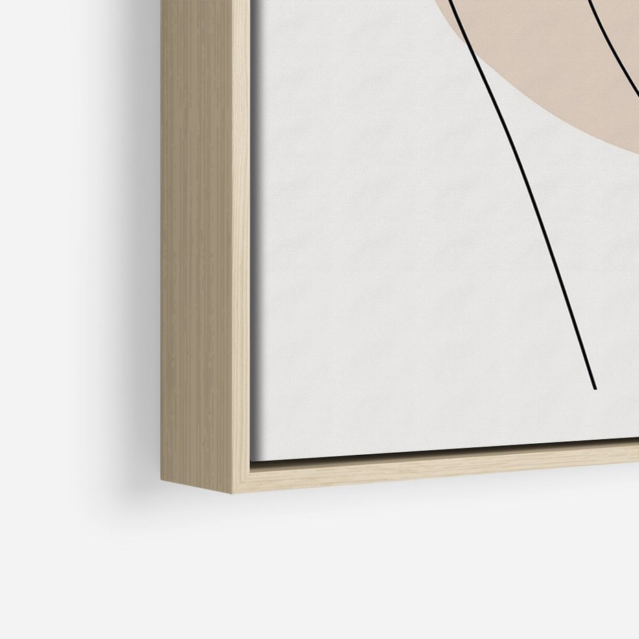 Obraz w ramie 80x120 - Przenikające Kształty - szkic jedną linią, one line - rama drewno