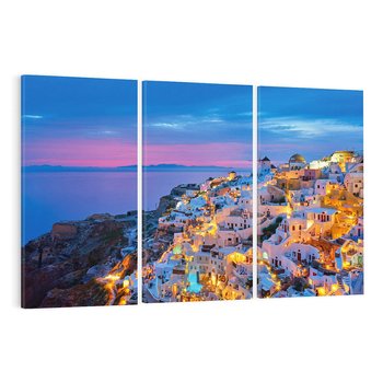 Obraz na płótnie 120x80 - Wyblakłe wspomnienia gwiazd - Santorini, wieczór