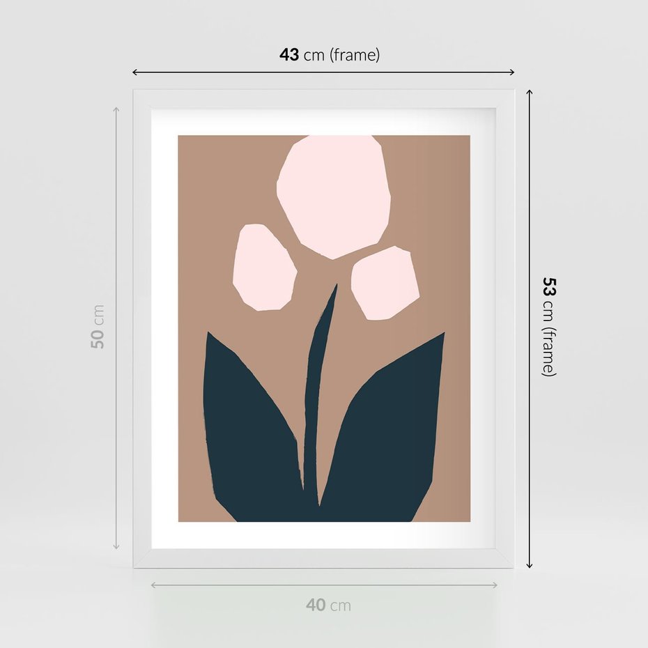 Plakat w ramie 40x50 - Refleksje Boho Przyrody - abstrakcyjny obraz, plakat - rama biała