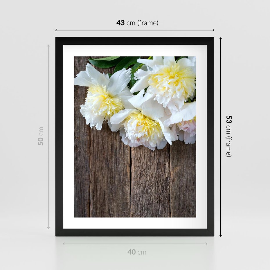 Plakat w ramie 40x50 - Relaksująca Harmonia - kwiaty, spa - rama czarna