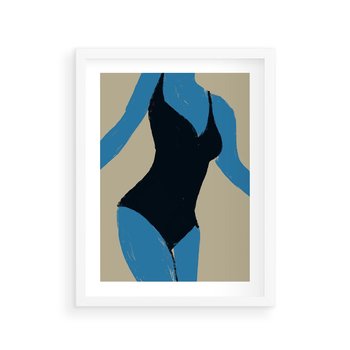 Plakat w ramie 40x50 - Zaklęta Kompozycja - abstrakcyjny plakat, nowoczesna sztuka - rama biała