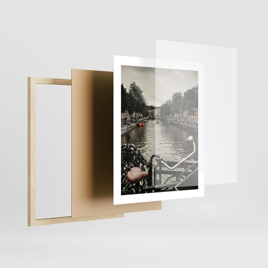 Plakat w ramie 40x50 - Miasto na Wodzie - holenderskie kanały, amsterdam - rama drewno