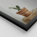 Zestaw obrazy w ramie 40x50 galeria - Kaktusy, w, doniczkach, boho - rama czarna