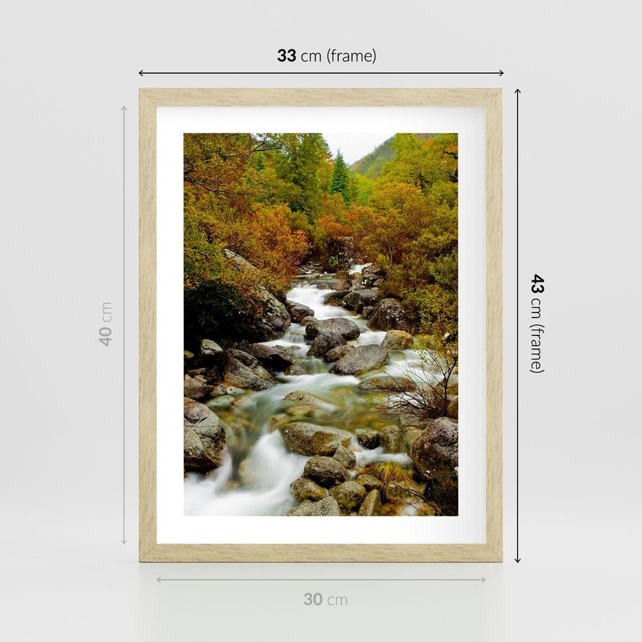 Plakat w ramie 30x40 - Śpiew Strumienia - strumień, górski - rama drewno