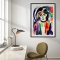 Plakat bez ramy 21x30 - Subtelne Akwarelowe Ulotności - abstrakcyjny akwarelowy portret kobiety, rozmyte farby