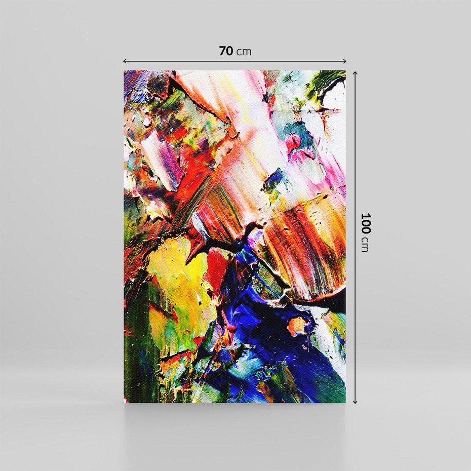 Obraz na płótnie 70x100 - Szalejące ognie kolorów - abstrakcja, farby olejne