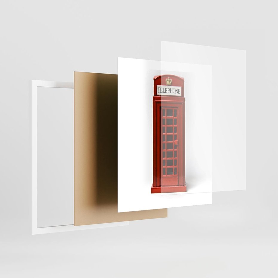 Plakat w ramie 40x50 - Ikona Londynu - Londyn, budka - rama biała