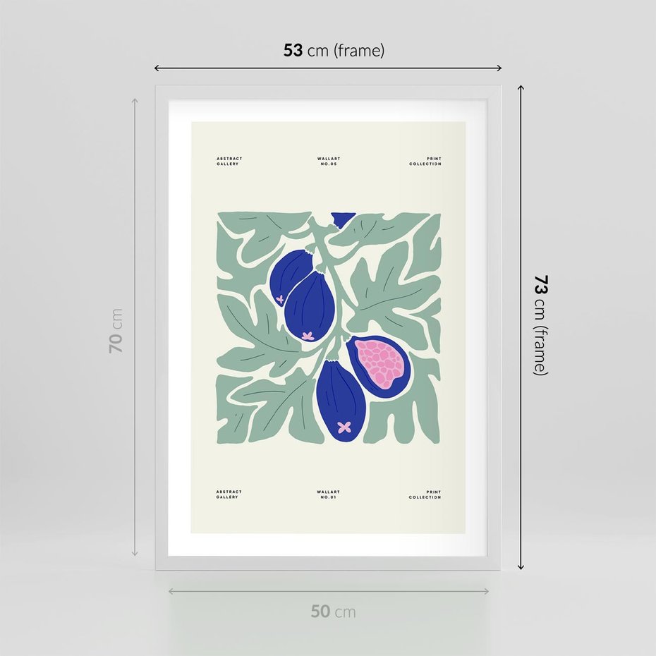 Plakat w ramie 50x70 - Symfonia Przestrzeni - figi, plakat - rama biała