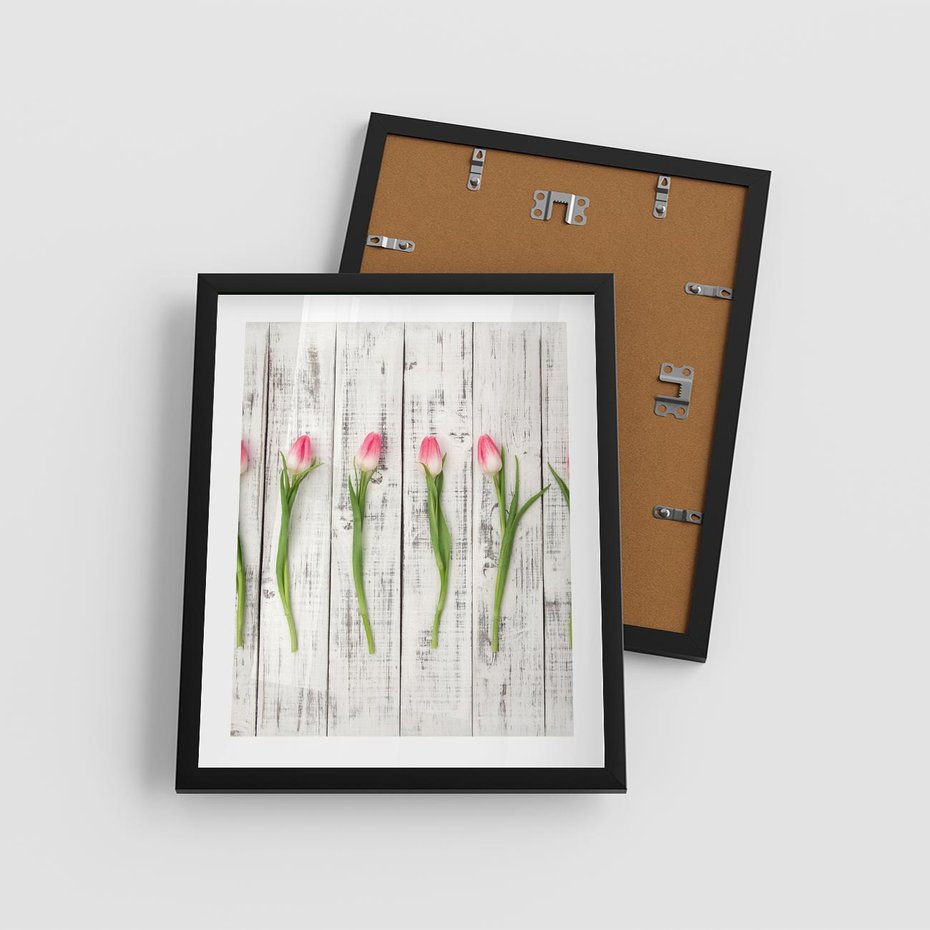Plakat w ramie 40x50 - Kwintesencja Piękna - kwiaty, tulipany - rama czarna