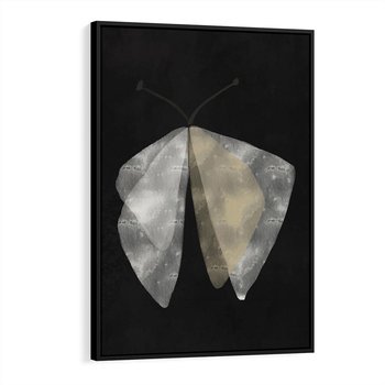 Obraz w ramie 50x70 - Obce Powidoki - abstrakcyjna ćma, mroczna atmosfera - rama czarna