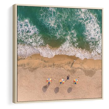Obraz w ramie 50x50 - Letnie Wakacje na Horyzoncie - plaża, morze - rama drewno