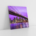 Obraz na płótnie 80x80 - Nocny Spacer po Moście Manhattan - most, Nowy Jork