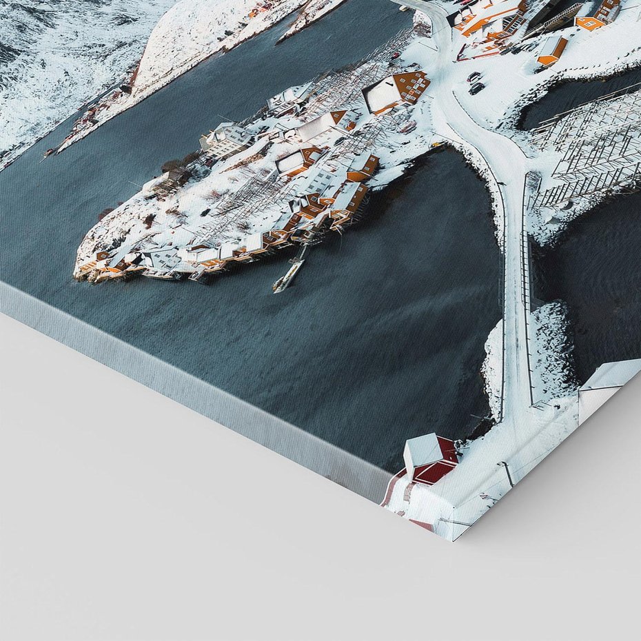 Obraz na płótnie 70x100 - Ciepło i Urok Północy - skandynawskie, domki