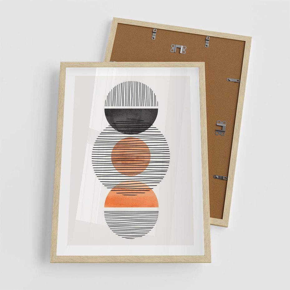 Plakat w ramie 50x70 - Geometryczna Abstrakcja - abstrakcja, nowoczesny obraz - rama drewno