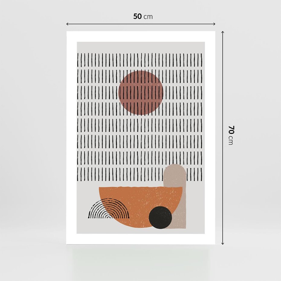 Plakat bez ramy 50x70 - Symetria w Stylu Mid-Century - minimalistyczny obraz, mid-century styl