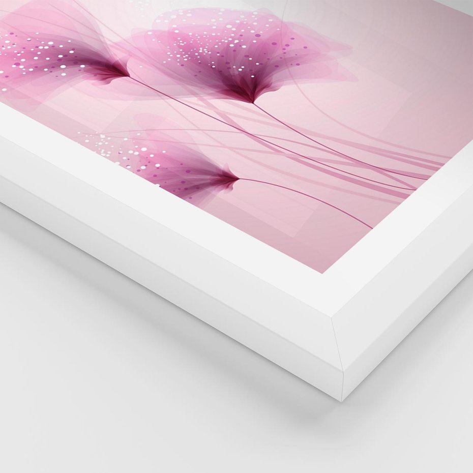 Plakat w ramie 30x40 - Akwarelowe Kwiaty w Pastelach - kwiaty, akwarelowe - rama biała