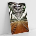 Obraz na płótnie 50x70 - Most kolejowy w nocy - most, kolej