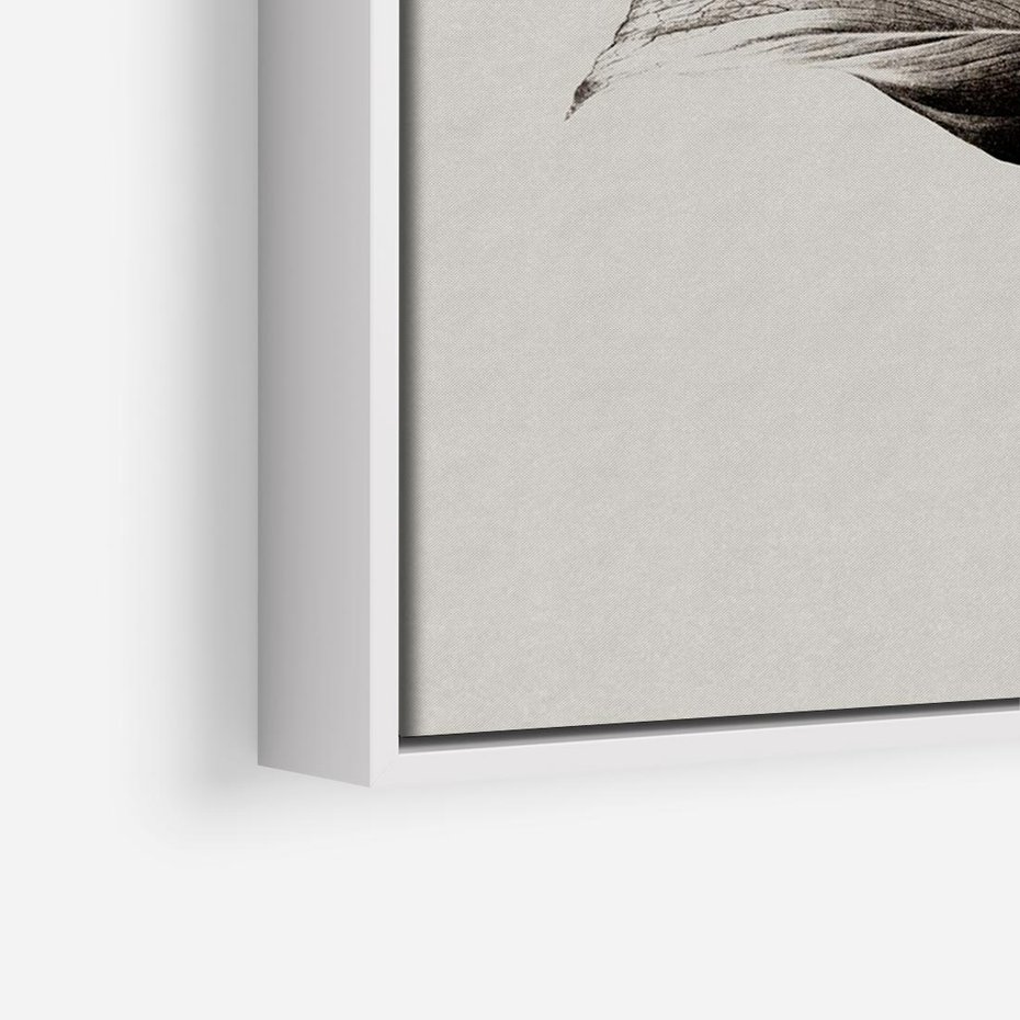 Obraz w ramie 120x80 - Szepczący Liść - szkic, czarno biały - rama biała