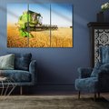 Obraz na płótnie 120x80 - Złociste żniwa na kombajnie - kombajn, zboże