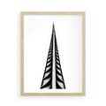 Plakat w ramie 50x70 - Majestatyczna Architektura - wysoki, strzelisty wieżowiec - rama drewno
