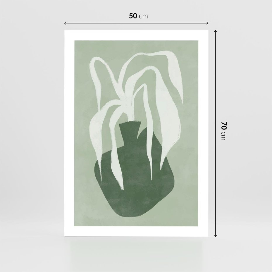 Plakat bez ramy 50x70 - Zieleń Pulsującego Spokoju - zielona abstrakcja, zgaszona zieleń