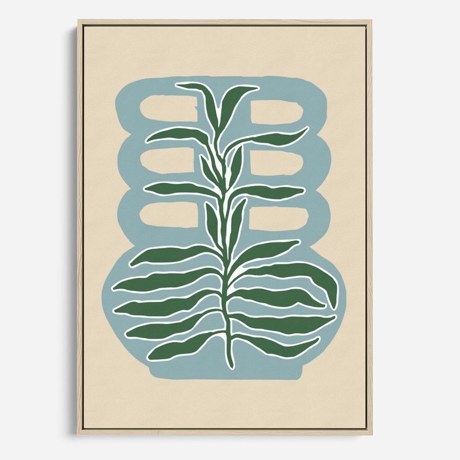 Obraz w ramie 50x70 - Wewnętrzne Spektrum - boho styl, wazon - rama drewno