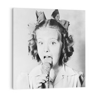 Obraz na płótnie 70x70 - Pyszny Deser - retro zdjęcie, czarno białe