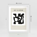 Plakat w ramie 30x40 - Boho Szepty - boho plakat, minimalizm - rama biała