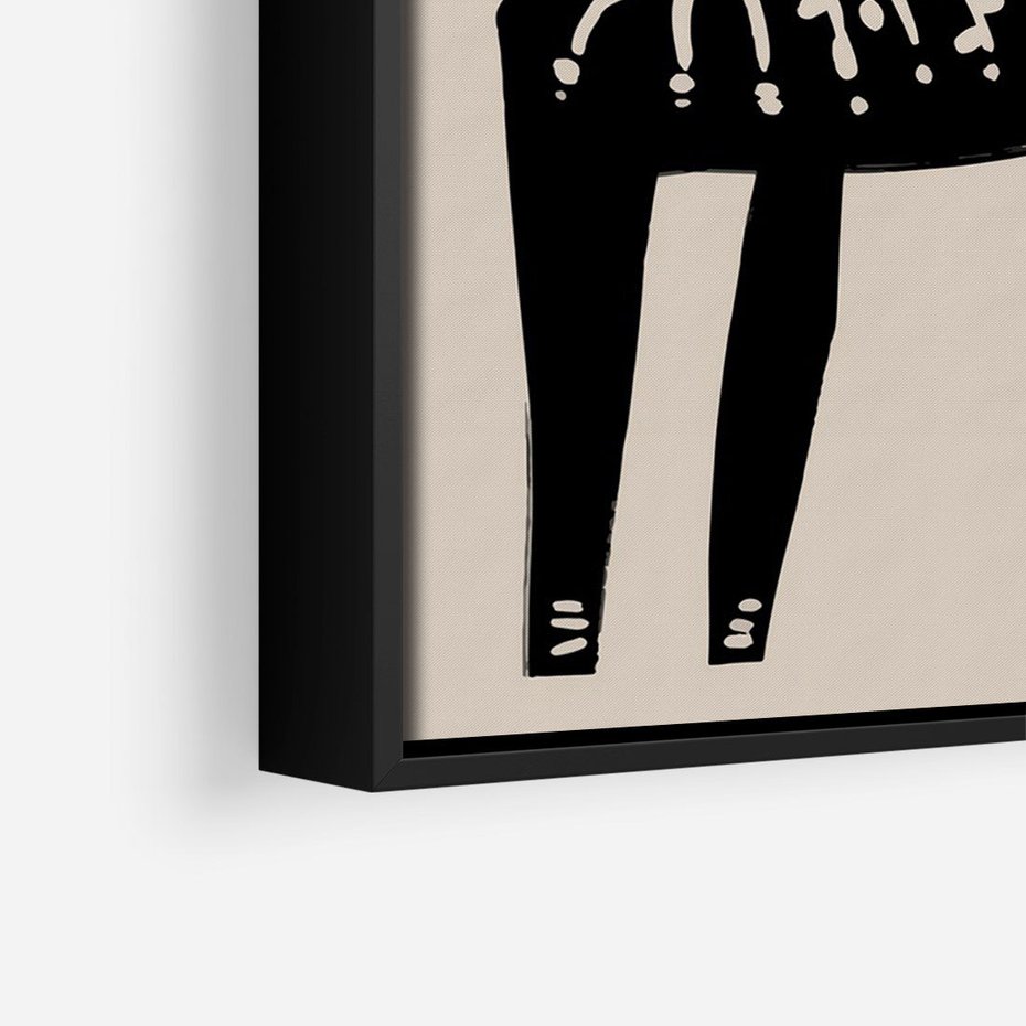 Obraz w ramie 70x100 - Konturem Zdefiniowany - skandynawska sztuka, jeleń - rama czarna