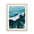 Plakat w ramie 50x70 - Wibracje Oceanu - turkusowy ocean, fale - rama drewno