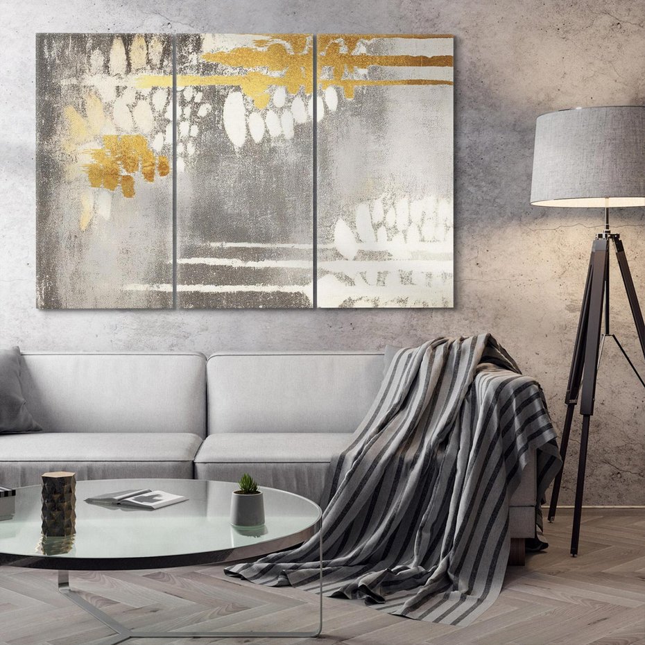 Obraz na płótnie 120x80 - Malowane impresje zmysłów - abstrakcyjne plamy, linie