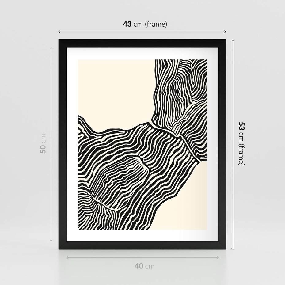 Plakat w ramie 40x50 - Podróżne Impresje - boho plakat, rycina - rama czarna