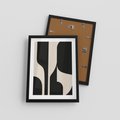Plakat w ramie 30x40 - Abstrakcyjne Linie - boho plakat, rycina - rama czarna