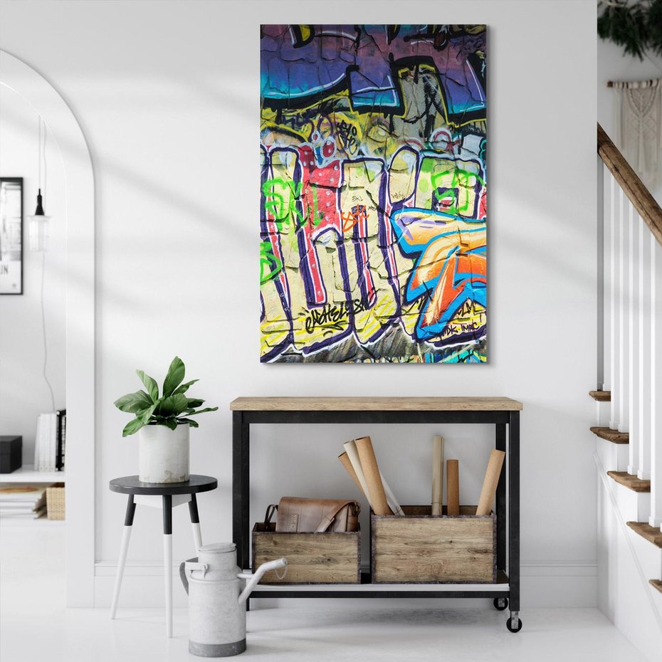 Obraz na płótnie 70x100 - Kolorowy wyraz - graffiti