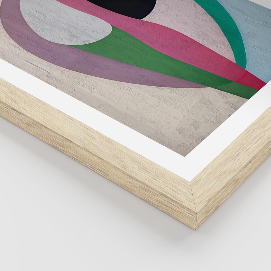 Plakat w ramie 50x70 - Wibracje Kolorów Marzeń - abstrakcyjne dziwne kształty, olejny obraz - rama drewno