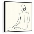 Obraz w ramie 50x50 - Akt w Minimalizmie - kobieta akt, minimalizm - rama czarna