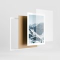 Plakat w ramie 30x40 - Surowość Gór - górskie szczyty, śnieg - rama biała