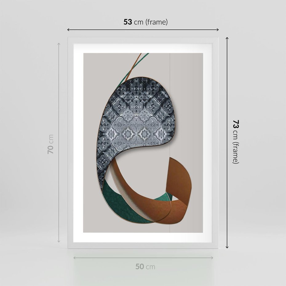 Plakat w ramie 50x70 - Abstrakcyjne Światy Geometrii - nowoczesny, geometryczny - rama biała