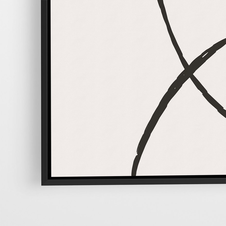Obraz w ramie 70x100 - Zaklęte Linie - abstrakcyjne szkicowane linie, minimalizm - rama czarna