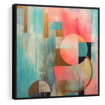 Obraz w ramie 50x50 - Abstrakcyjny Bałagan - abstrakcja, obraz olejny - rama czarna