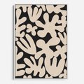 Obraz w ramie 70x100 - Księga Ukrytych Widoków - abstrakcyjne czarno białe formy, minimalizm - rama biała