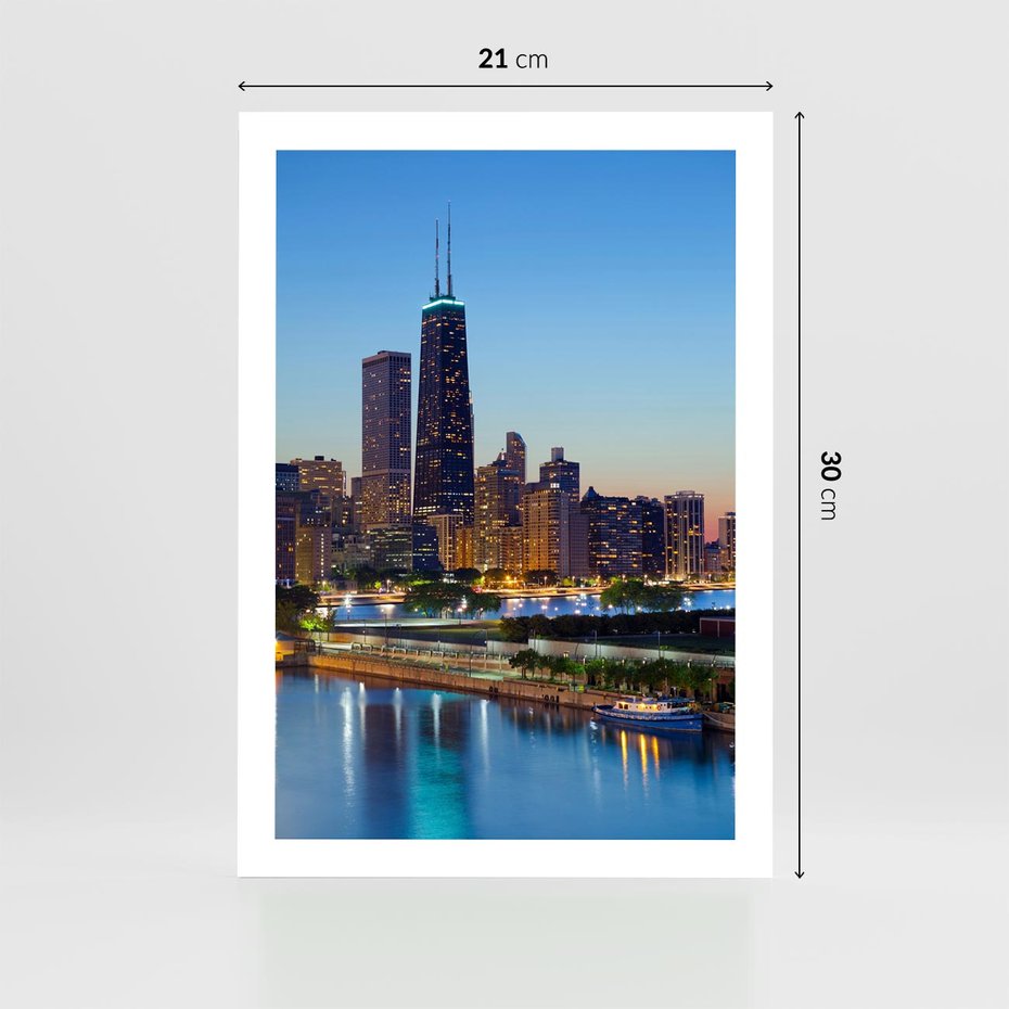 Plakat bez ramy 21x30 - Miasto nad Rzeką - miasto, rzeka