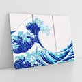 Obraz na płótnie 120x80 - Fala Japandi - wielka fala w Kaganawie, obraz Hokusai