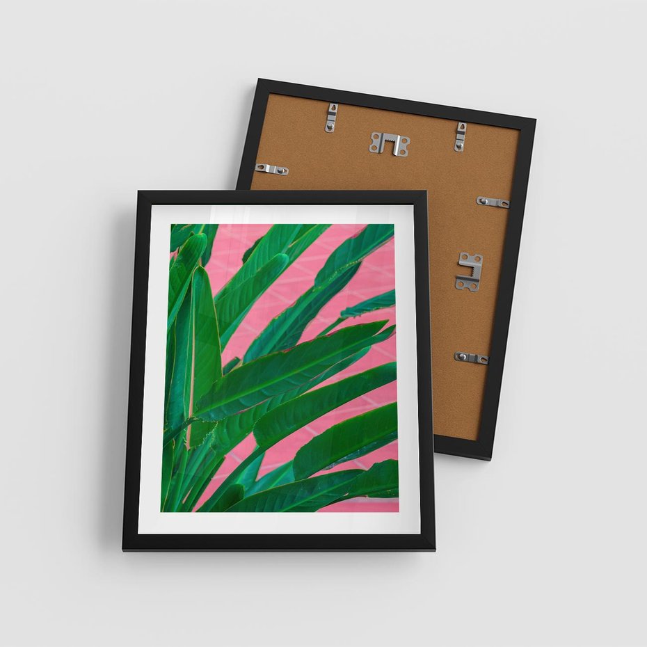 Plakat w ramie 40x50 - Odezwij się do przeszłości - liście, retro - rama czarna