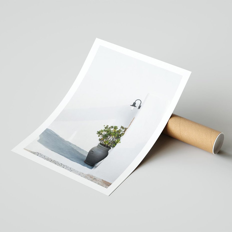 Plakat bez ramy 40x50 - Błękitne wybrzeże - Santorini, Grecja