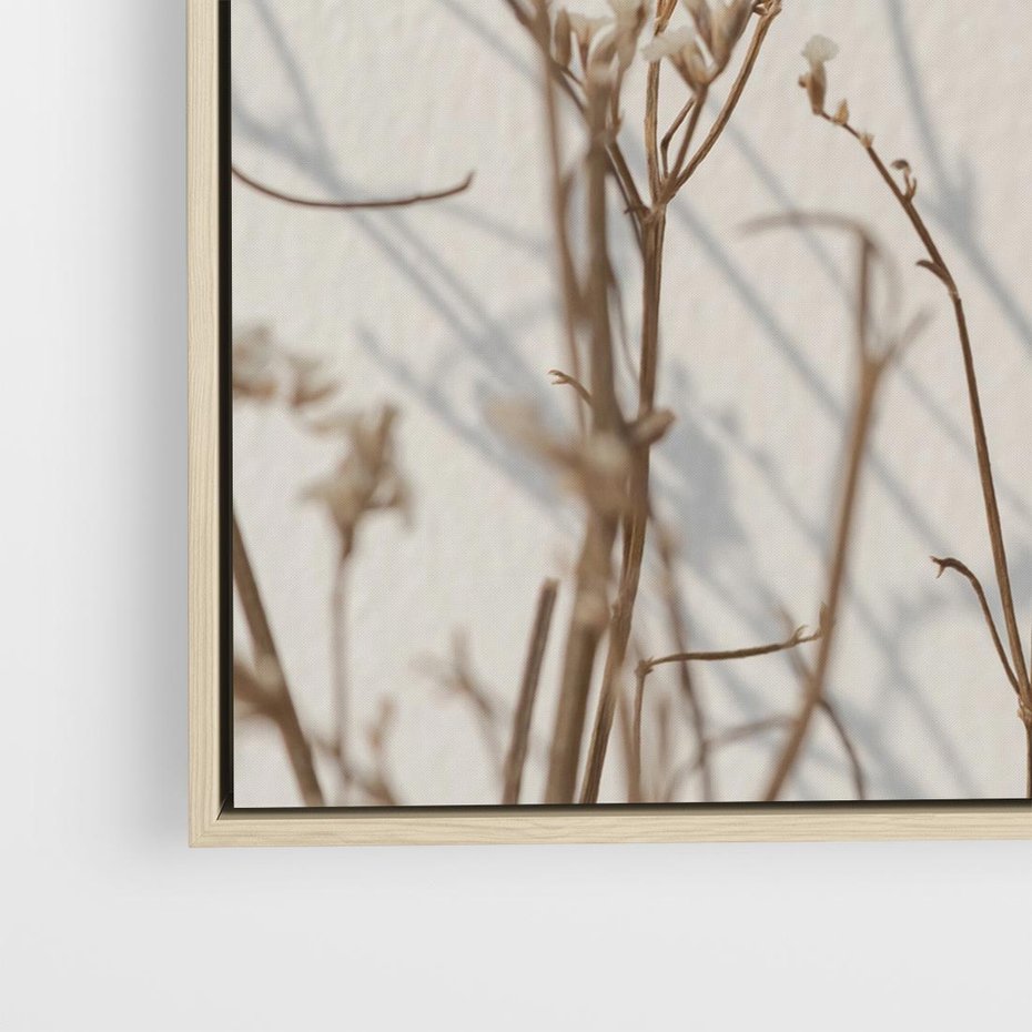 Obraz w ramie 50x50 - Boho gałązki suche - gałązki, suche - rama drewno