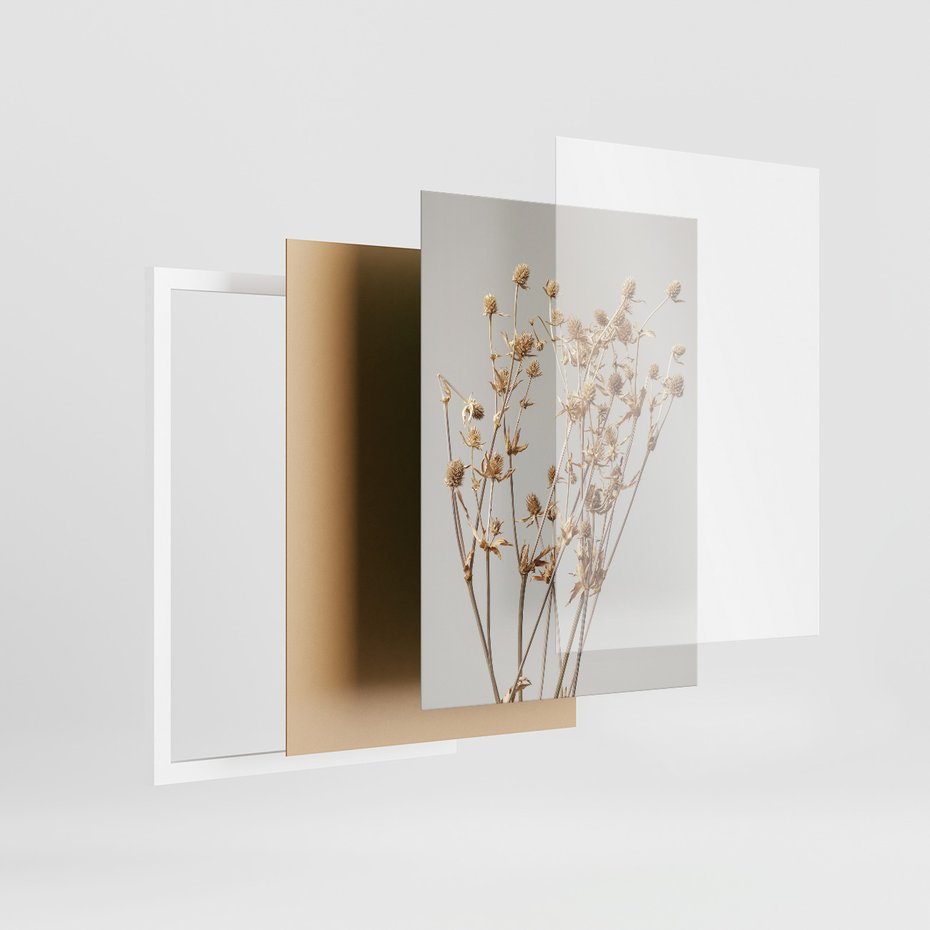 Zestaw obrazy w ramie 50x70 galeria - Suche, kwiaty, pampas, trawy, boho - rama biała