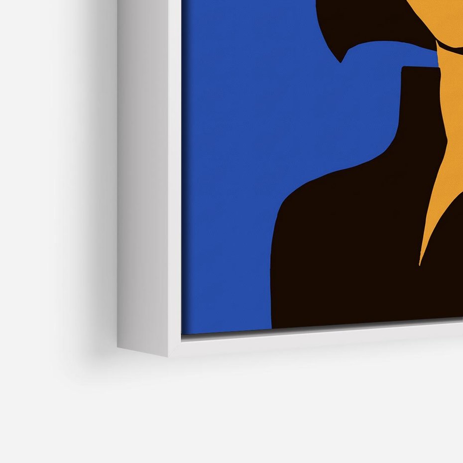 Obraz w ramie 80x80 - Energetyczne Zestawienie - sztuka nowoczesna, plakat - rama biała