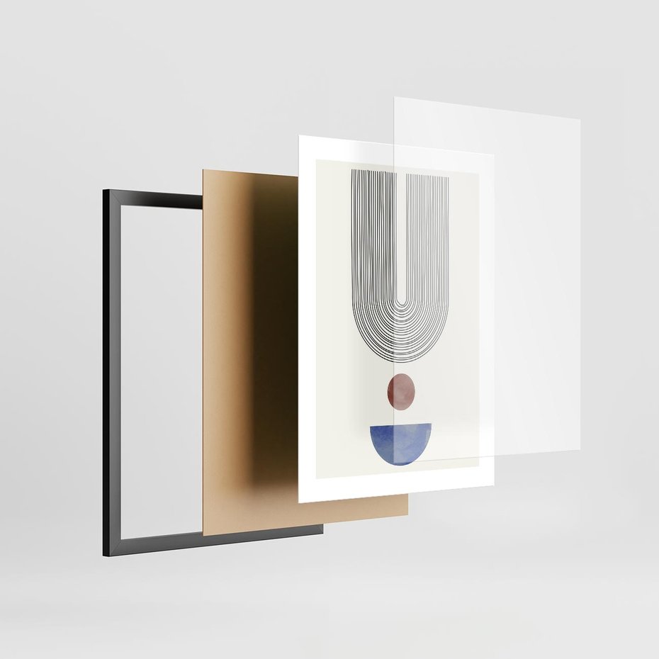 Plakat w ramie 30x40 - Rozplątane Wibracje - nowoczesny plakat, styl midcentury - rama czarna