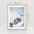 Plakat w ramie 30x40 - Górski Majestat - górskie szczyty pod śniegiem, górski krajobraz - rama drewno